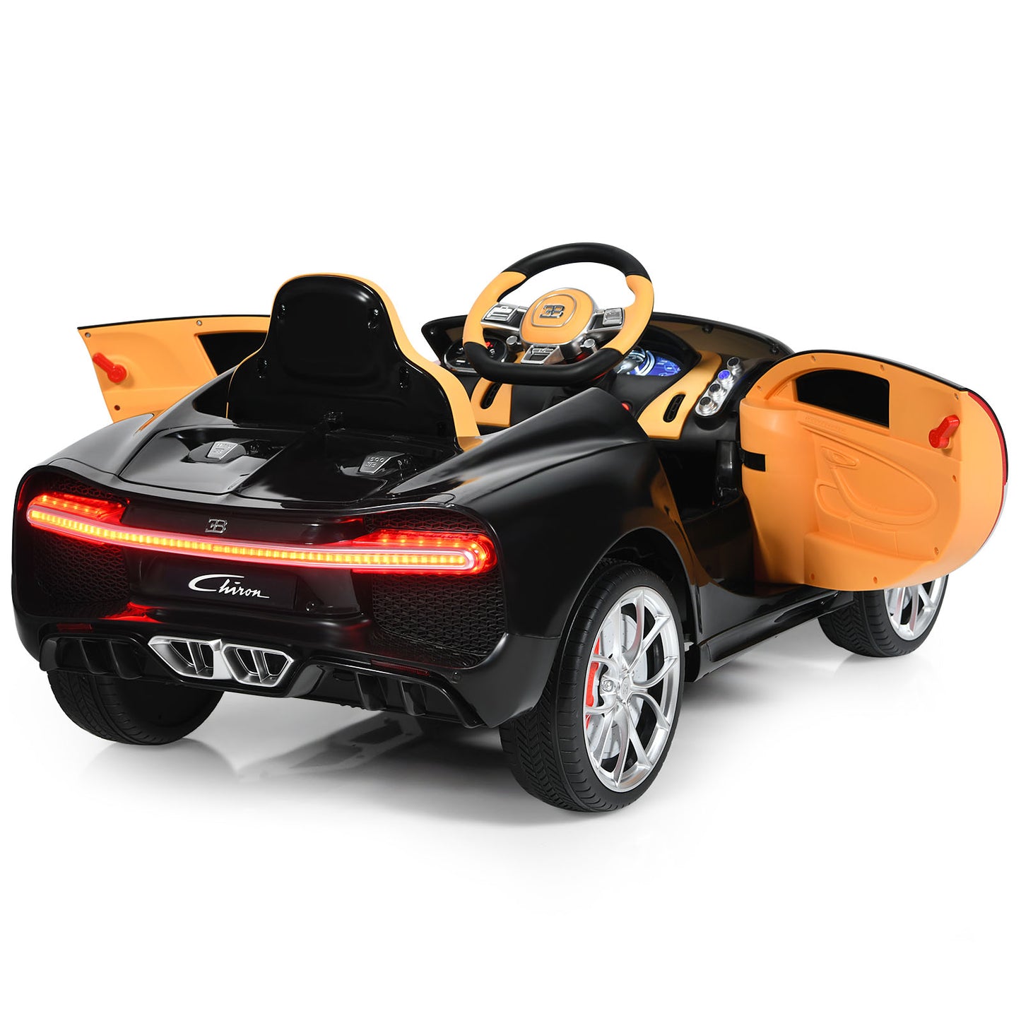 Topbuy Licensed Bugatti Kids Ride On Car Electric Racing Toy with Remote Control Black/Blue/Pink/Red/White