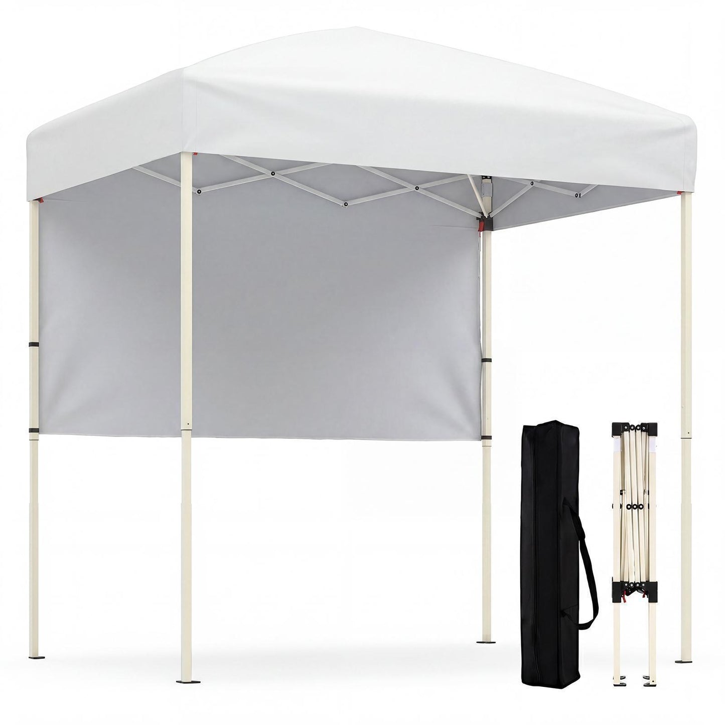 Patiojoy 6 x 4 FT Canopy Tent Pop Up Easy Setup Tent w/ 1 Half Sidewall Foldable & Portable Outdoor Gazebo Pink/Red/White/Gray/Blue