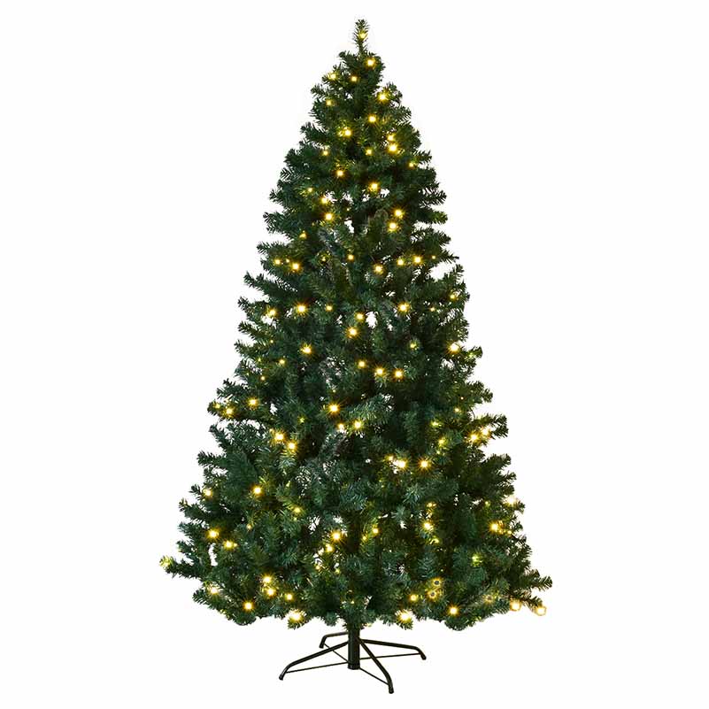 Topbuy 8'Pre-Lit Artificial Christmas Tree w/ 1438 PVC Hinged Tips and 430 LED Lights