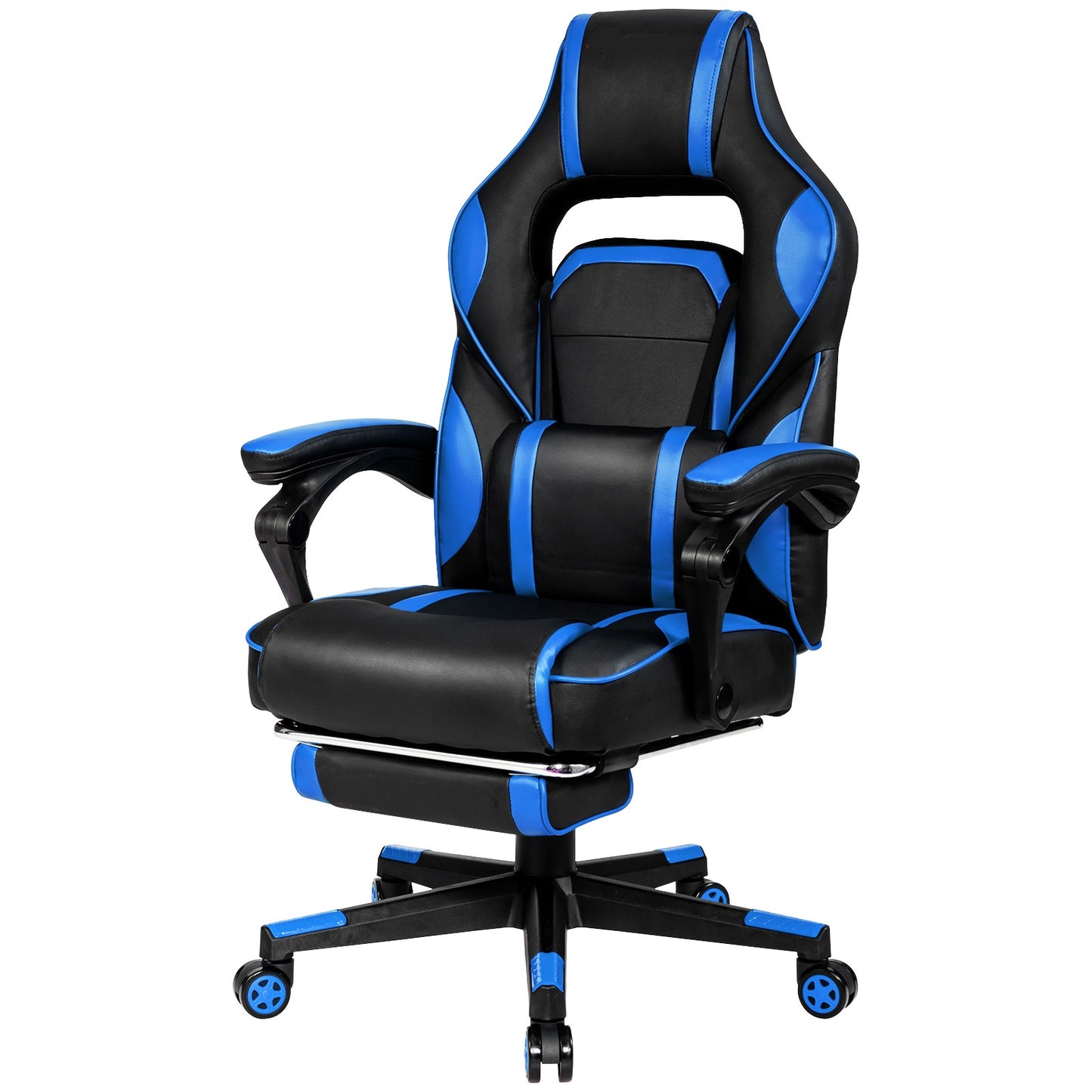 Topbuy Gaming Chair Height Adjustable with Cushion Ergonomic High Back Blue