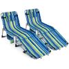 Patiojoy 2PCS Folding Tanning Chair Sunbathing Recliner w/Face Hole & Removable Pillow Adjustable Backrest & Leg Positions