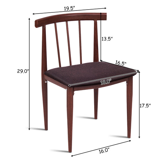 Patiojoy Set of 2 Modern Fabric Upholstered Armless Accent Dining Chairs