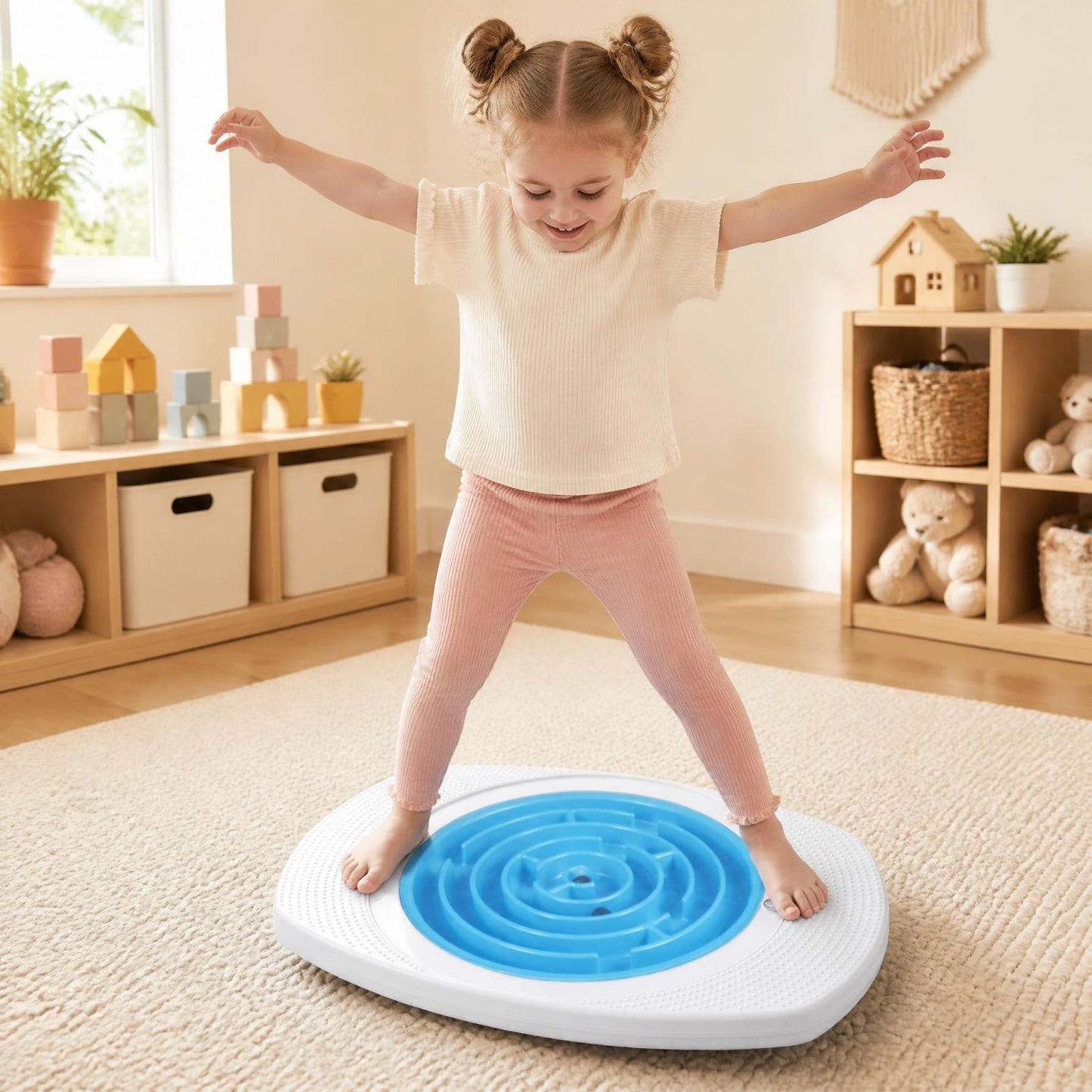Patiojoy Costzon Kids Balance Board With 3 Maze Discs & 2 Balls