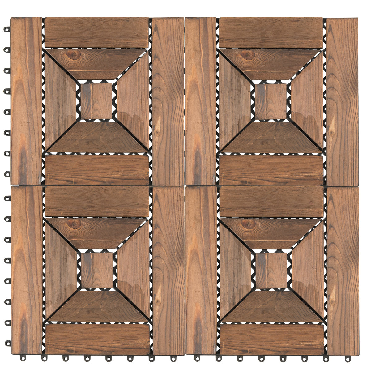 Patiojoy 22 PCS 12'' x 12'' Interlocking Wood Patio Deck Floor Tiles