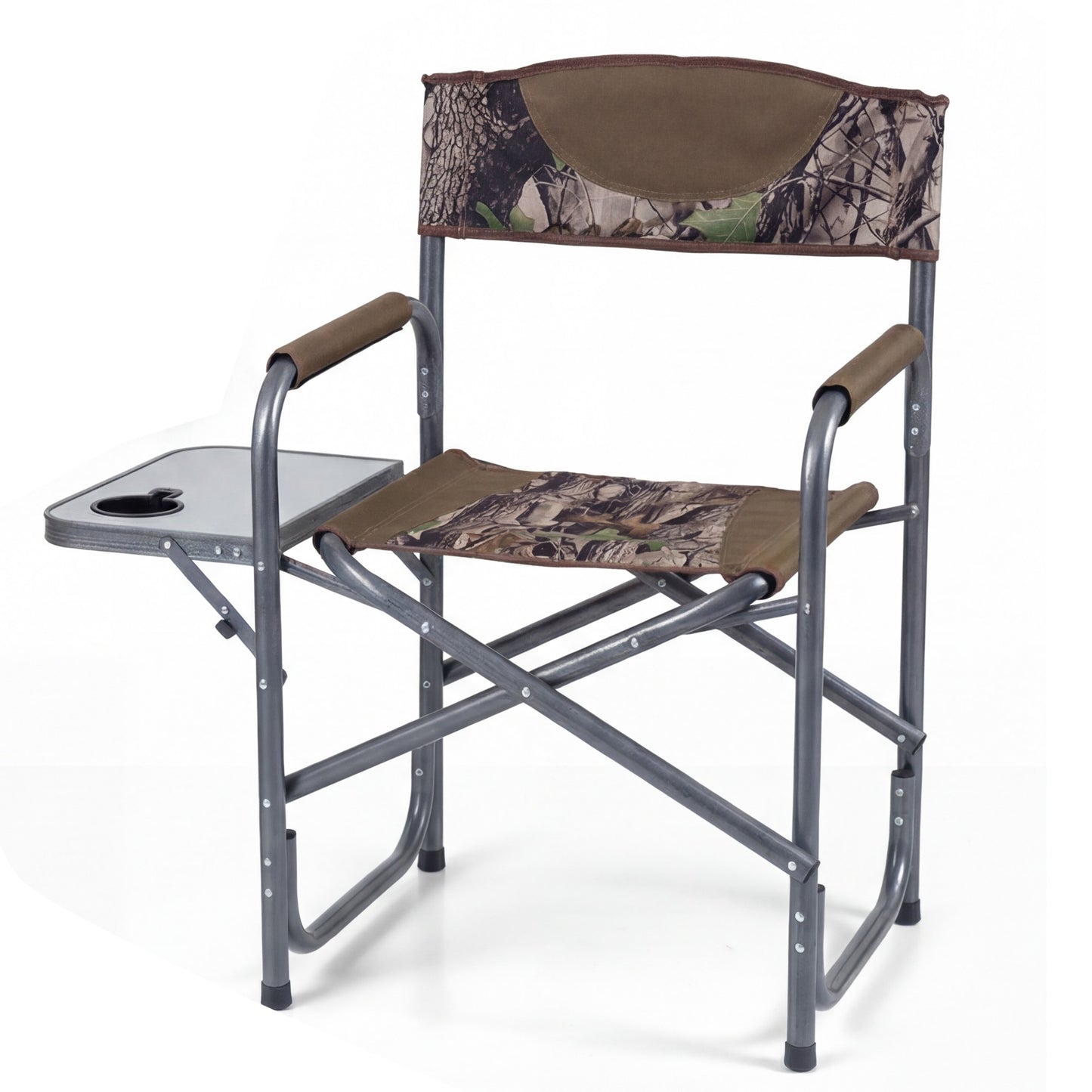 Patiojoy Portable Camping Chair Folding Outdoor Lawn Chair with Side Table and Cup Holder