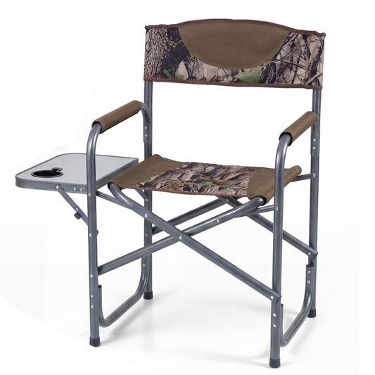 Patiojoy Portable Camping Chair Folding Outdoor Lawn Chair with Side Table and Cup Holder