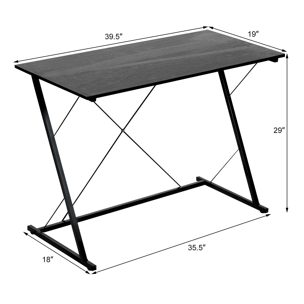 Patiojoy Computer Desk Modern Simple Study Writing Desk Rectangular Workstation Office