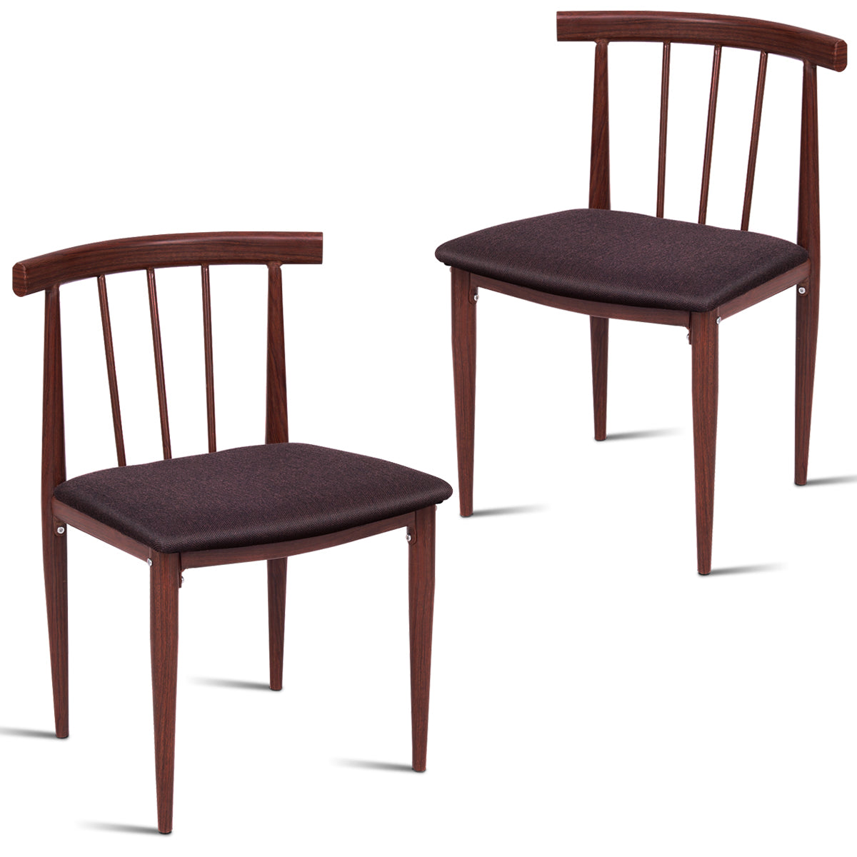 Patiojoy Set of 2 Modern Fabric Upholstered Armless Accent Dining Chairs