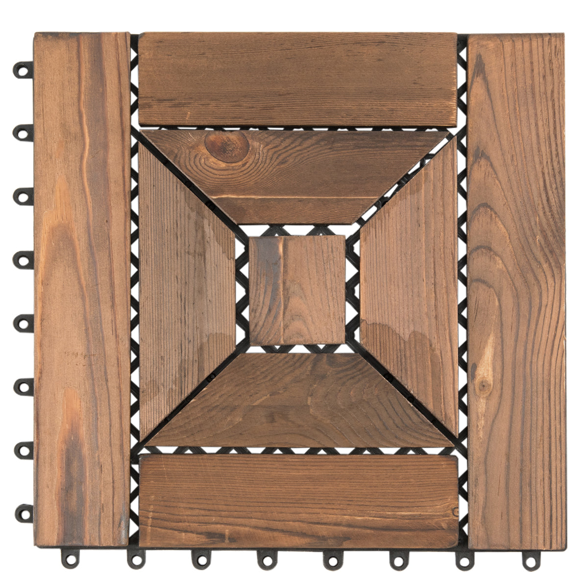 Patiojoy 22 PCS 12'' x 12'' Interlocking Wood Patio Deck Floor Tiles