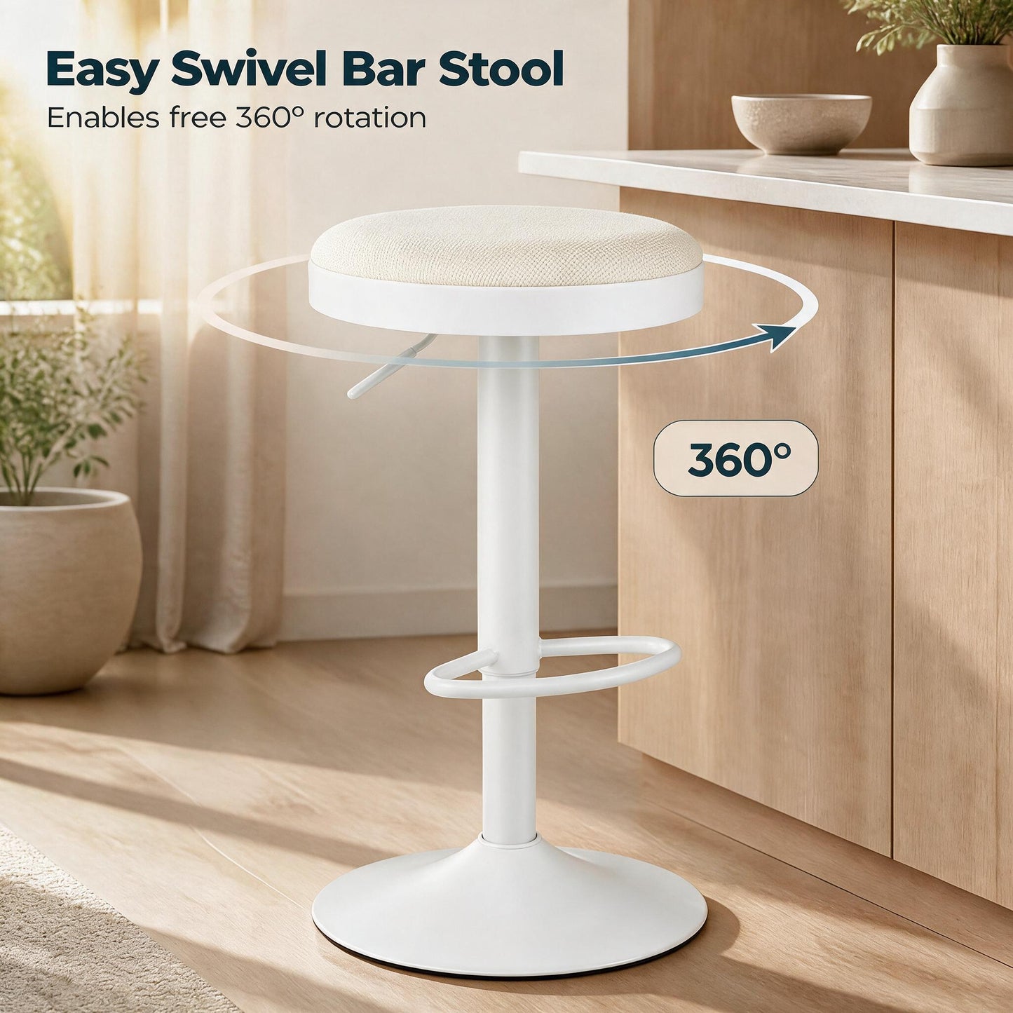 Patiojoy Height-Adjustable Kitchen Bar Stools Bar Stools Set of 2/4 White/Black/Green/Grey