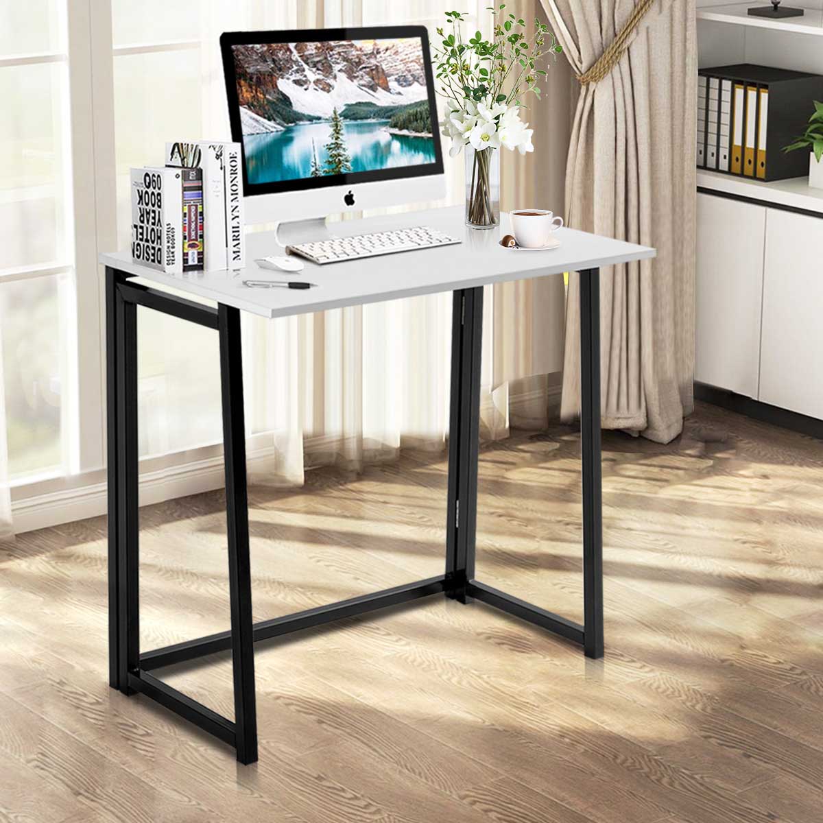 Patiojoy Folding Computer Desk Students Laptop Use Sturdy Writing Table