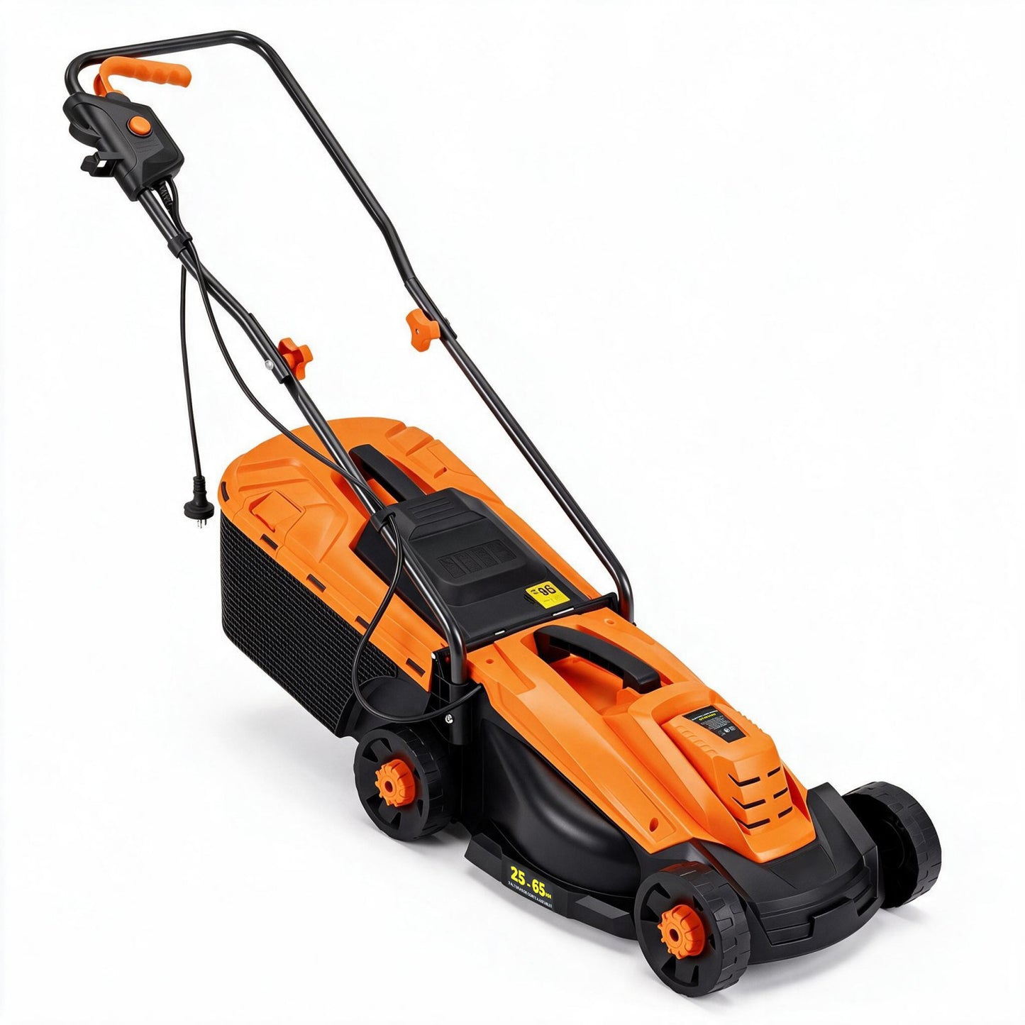Patiojoy 12-Amp 13-Inch Corded Electric Lawn Mower With 3-Position Height Adjustment Green/Orange