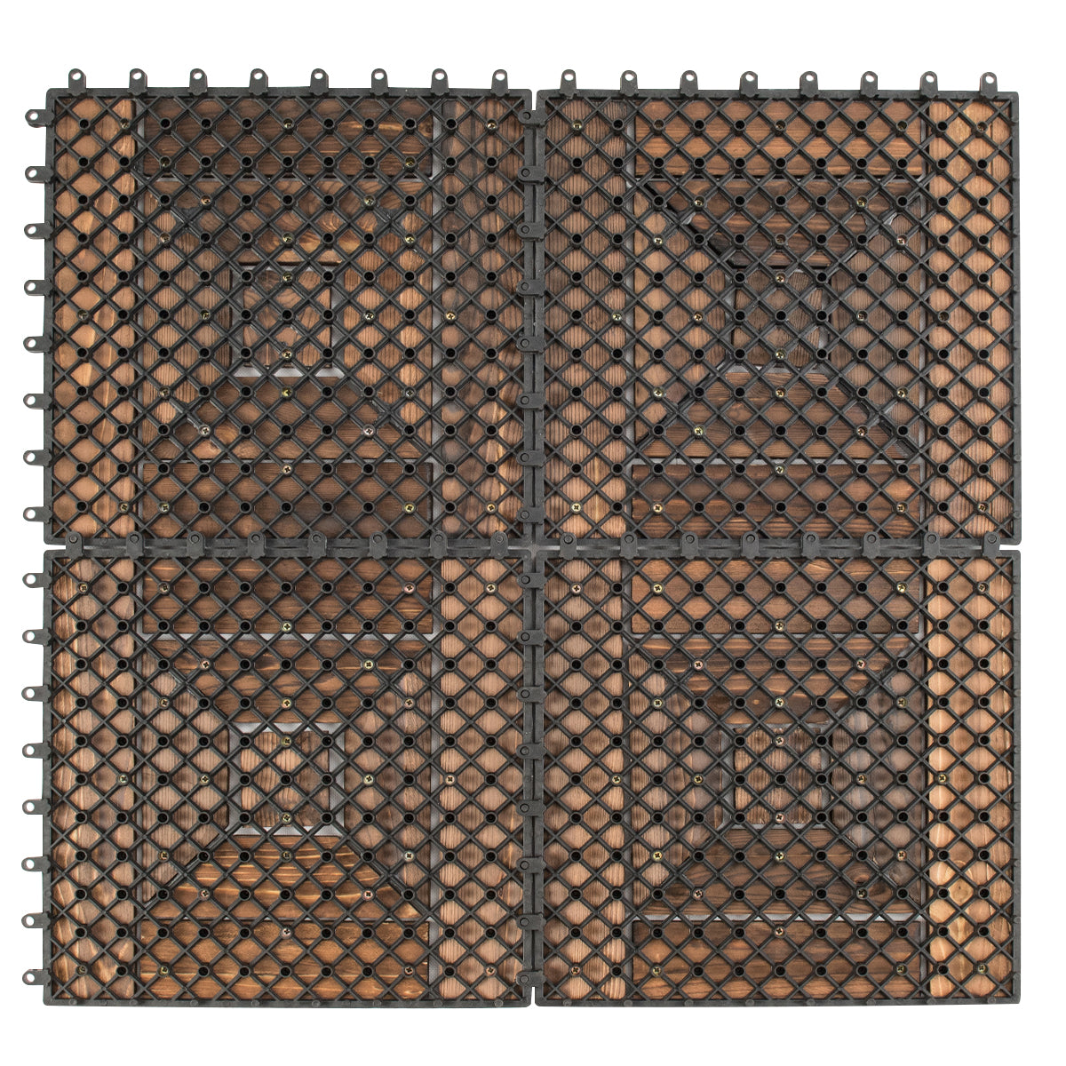 Patiojoy 22 PCS 12'' x 12'' Interlocking Wood Patio Deck Floor Tiles