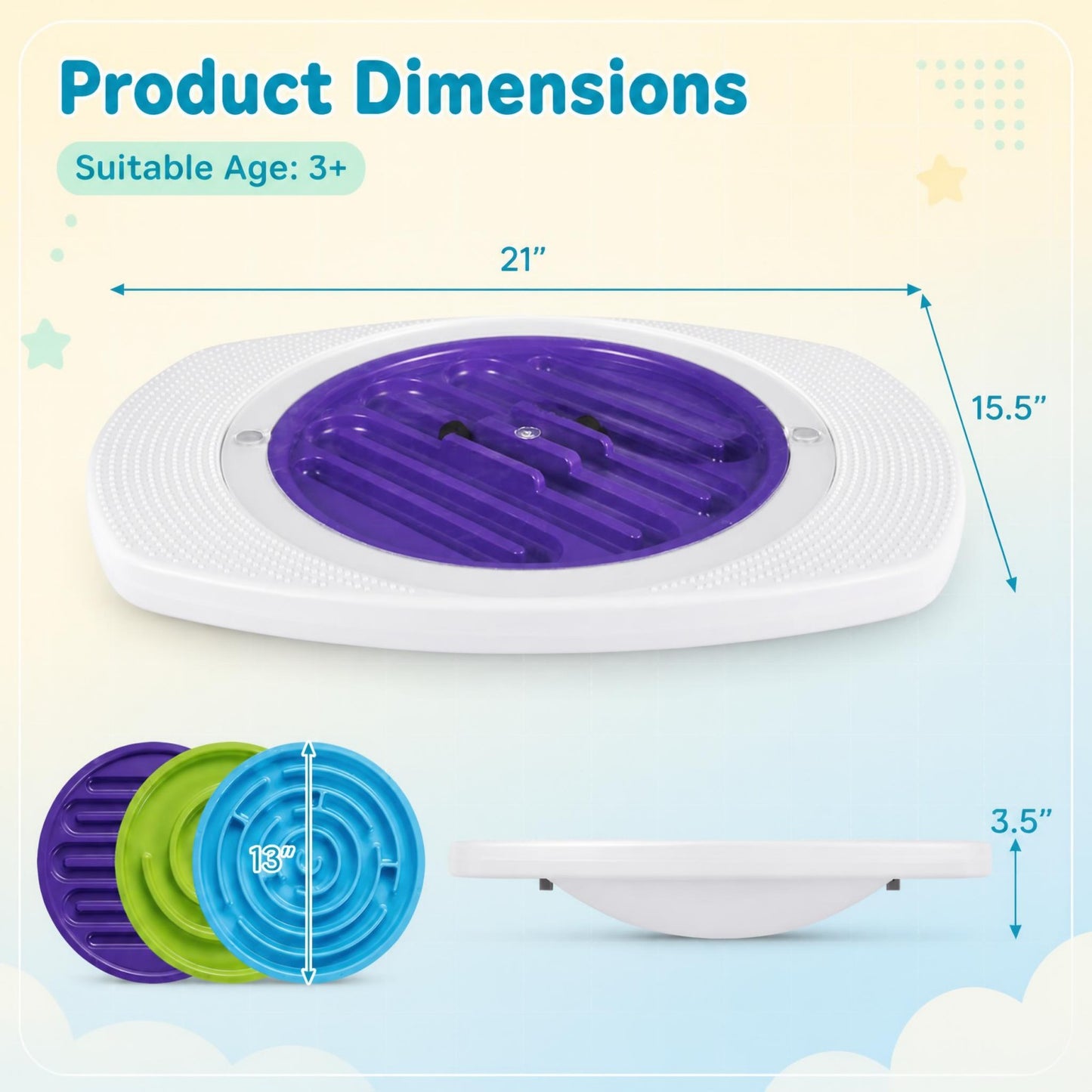 Patiojoy Costzon Kids Balance Board With 3 Maze Discs & 2 Balls