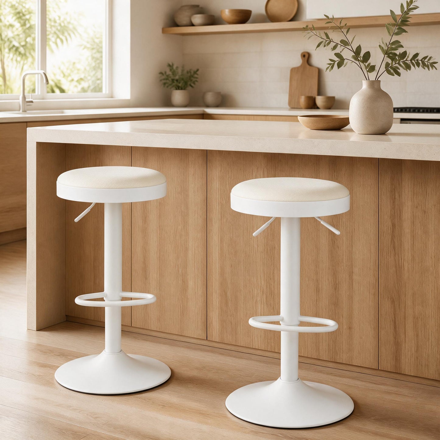 Patiojoy Height-Adjustable Kitchen Bar Stools Bar Stools Set of 2/4 White/Black/Green/Grey