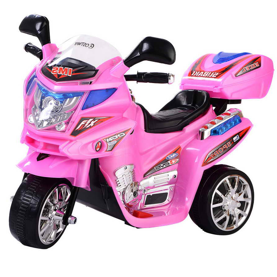 Topbuy 6V Electric Toy Motorcycle Kids Ride On Car Battery Powered 3 Wheel Bicyle Pink