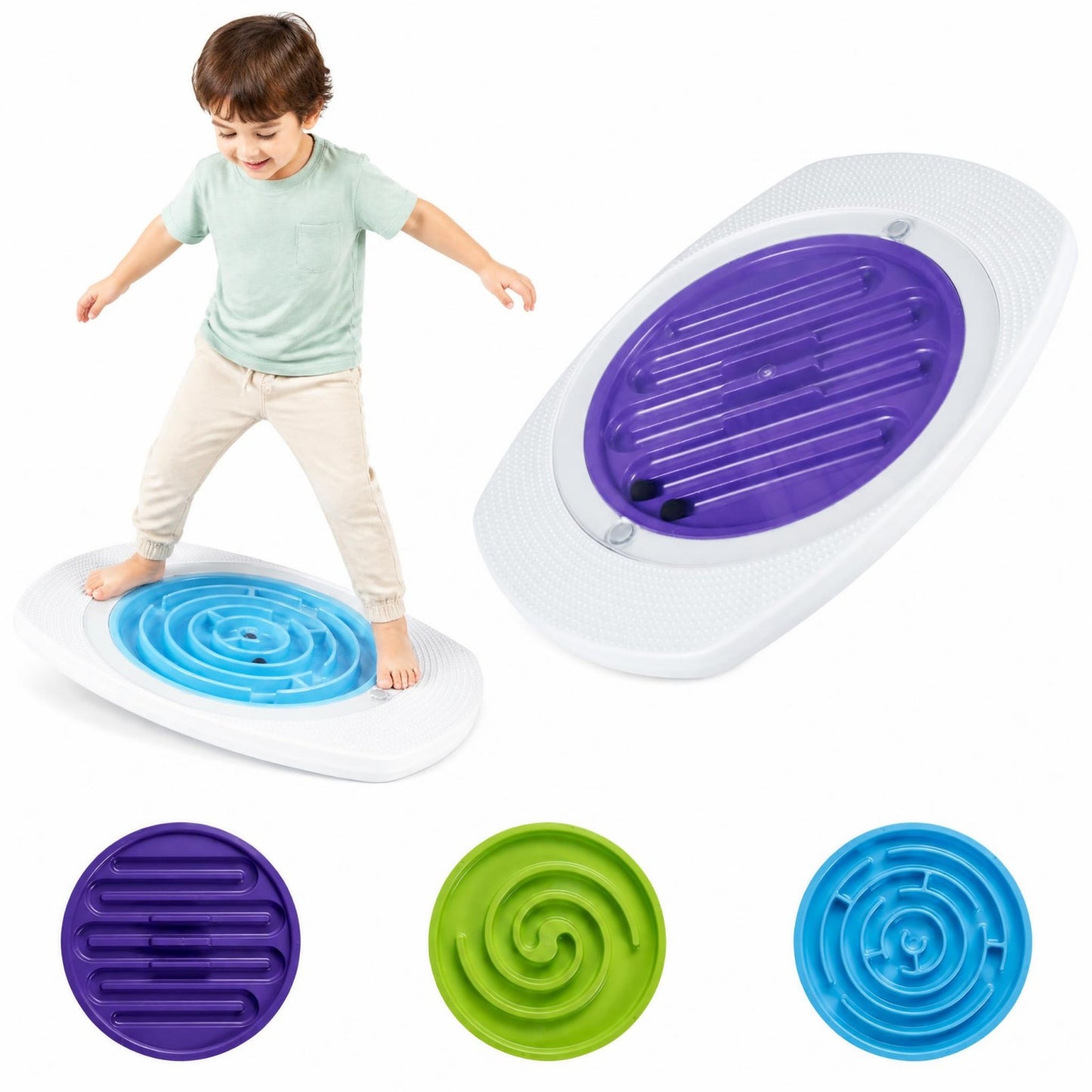 Patiojoy Costzon Kids Balance Board With 3 Maze Discs & 2 Balls