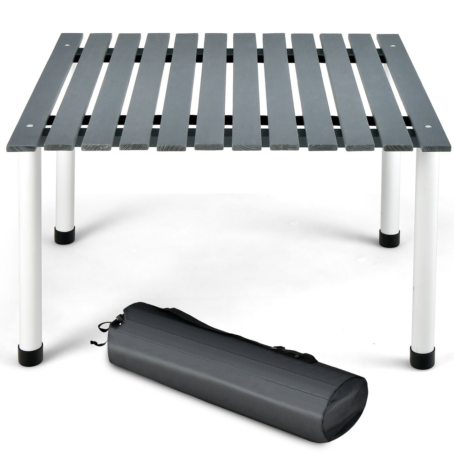 Patiojoy Folding Picnic Table Wooden Roll Up Travel Camping Table with Carrying Bag Portable Lightweight Floor Table