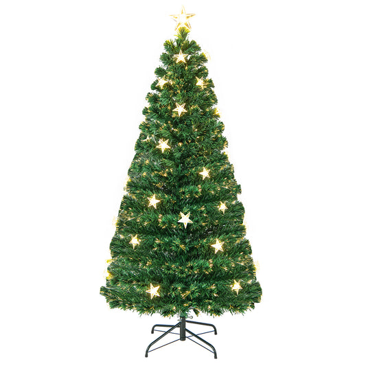 Patiojoy Artificial Christmas Tree Prelit Fiber Optic Xmas Tree with Warm White Lights 8 Light Modes