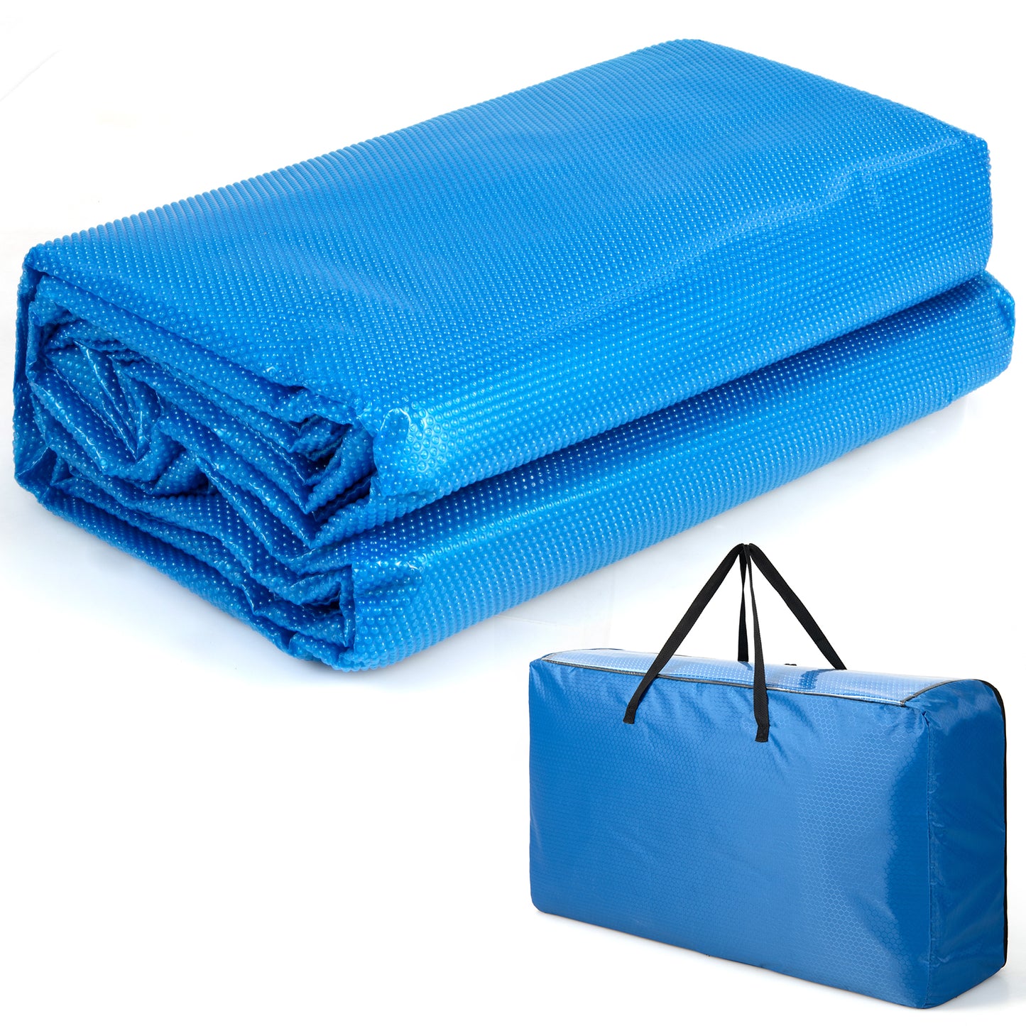 Patiojoy Rectangle Swimming Pool Cover 12-MIL Heat Retaining Pool Solar Blanket for Above-Ground and In-Ground Pools