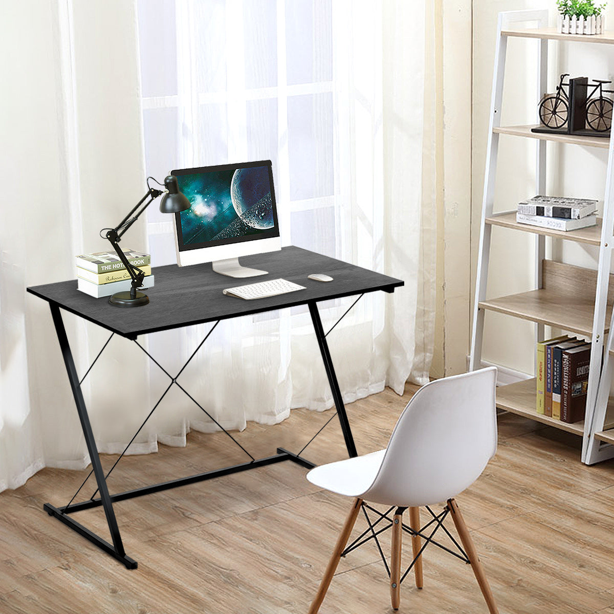 Patiojoy Computer Desk Modern Simple Study Writing Desk Rectangular Workstation Office