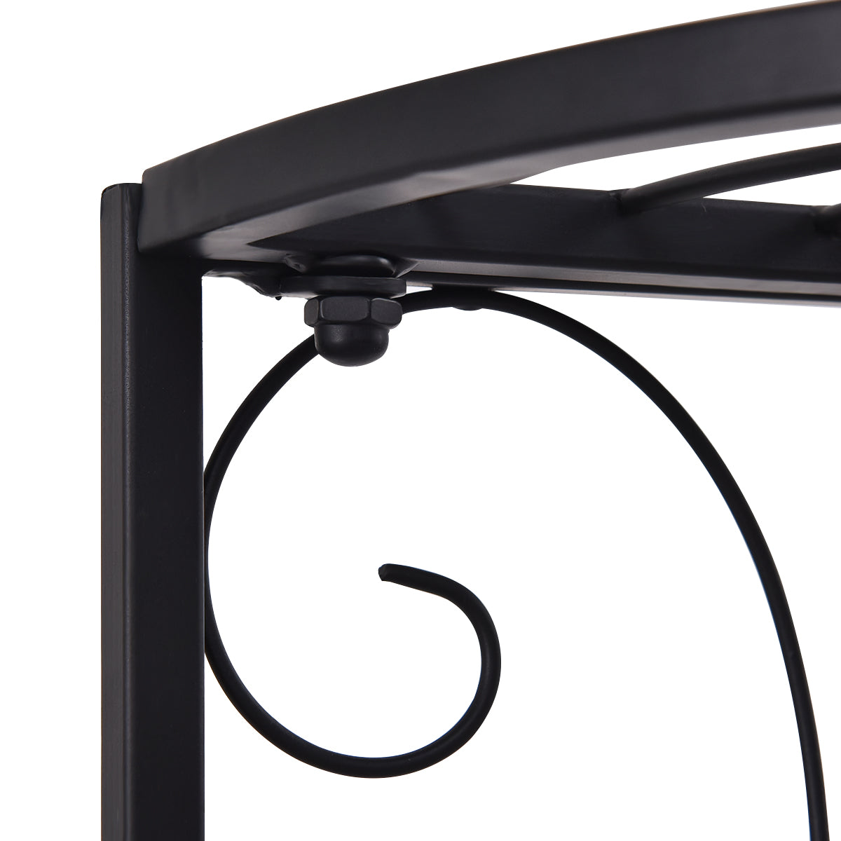 3-Tier Metal Plant Pot Shelf Corner Stand Display Rack Black