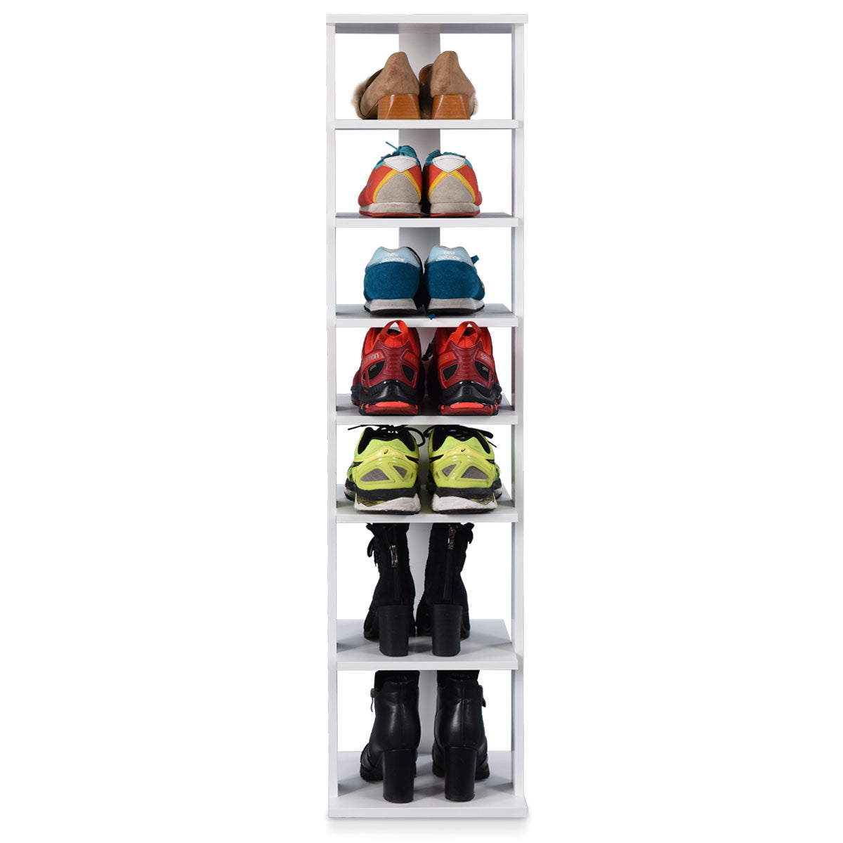 Topbuy 7-Tier Shoe Rack Free Standing Shelving Storage Organizer White