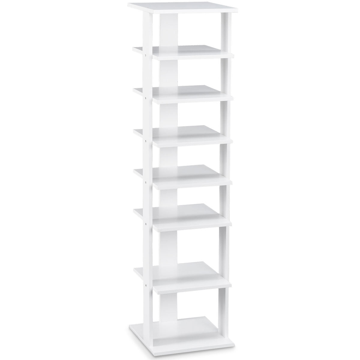 Topbuy 7-Tier Shoe Rack Free Standing Shelving Storage Organizer White