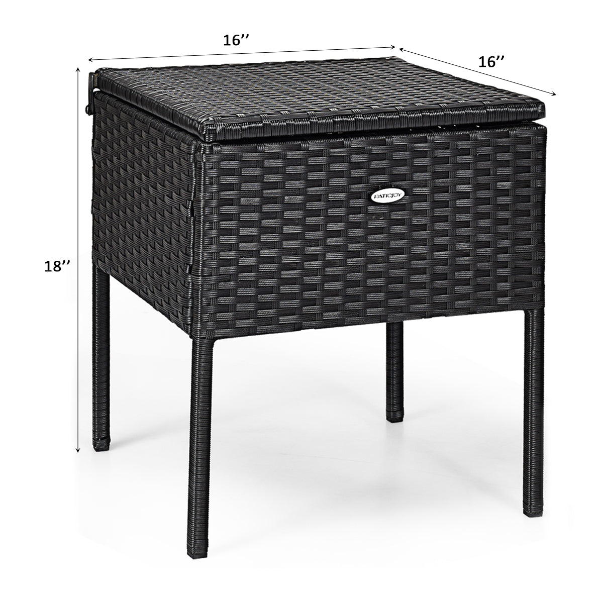Patiojoy 3 PCS Outdoor Patio Rattan Conversation Set Garden Lawn Furniture