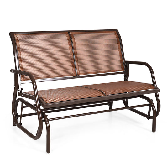 Patiojoy 48" Outdoor Patio Glider Bench Loveseat Chaise Rocking Chair
