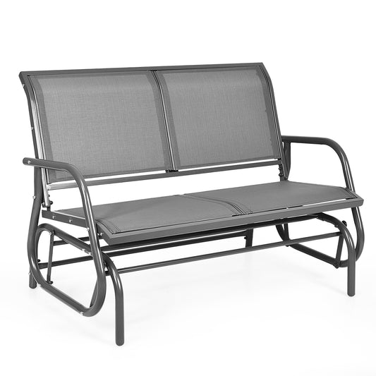 Patiojoy 48" Outdoor Patio Glider Bench Loveseat Chaise Rocking Chair