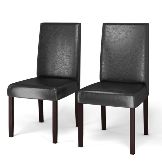 Upholstered Parsons Wooden Chair Padded Seat Oak Legs Set of 2/4
