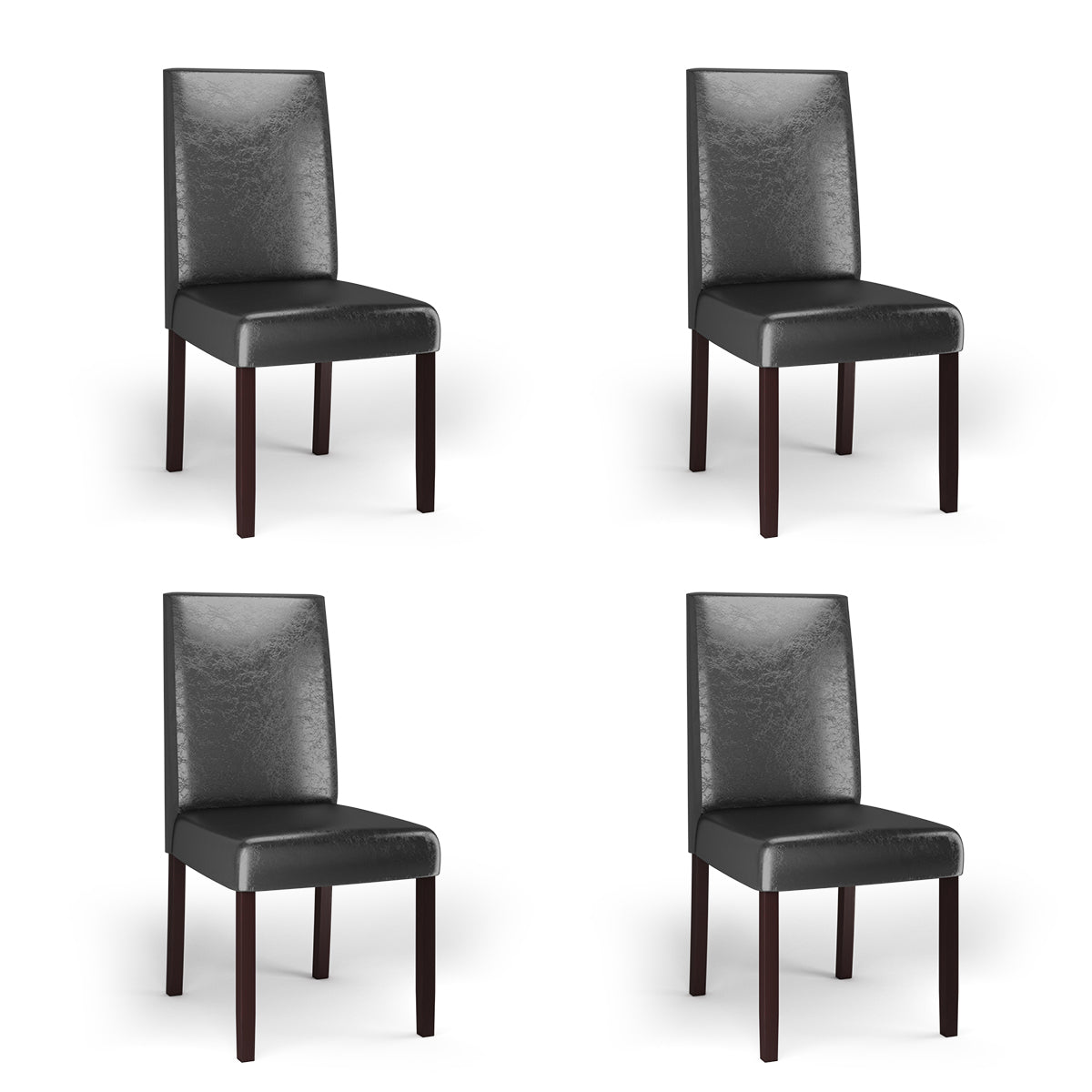 Upholstered Parsons Wooden Chair Padded Seat Oak Legs Set of 2/4