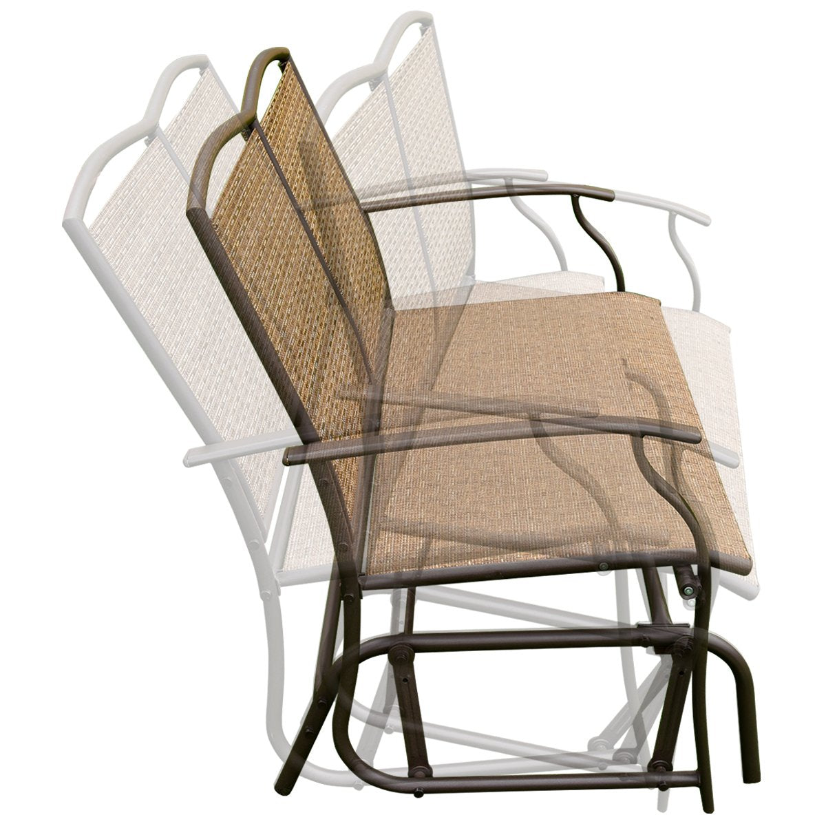 Patiojoy Outdoor Patio Glider Bench Loveseat Chaise Rocking Armchair Garden