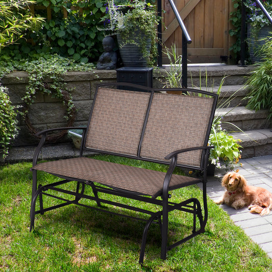 Patiojoy Outdoor Patio Glider Bench Loveseat Chaise Rocking Armchair Garden