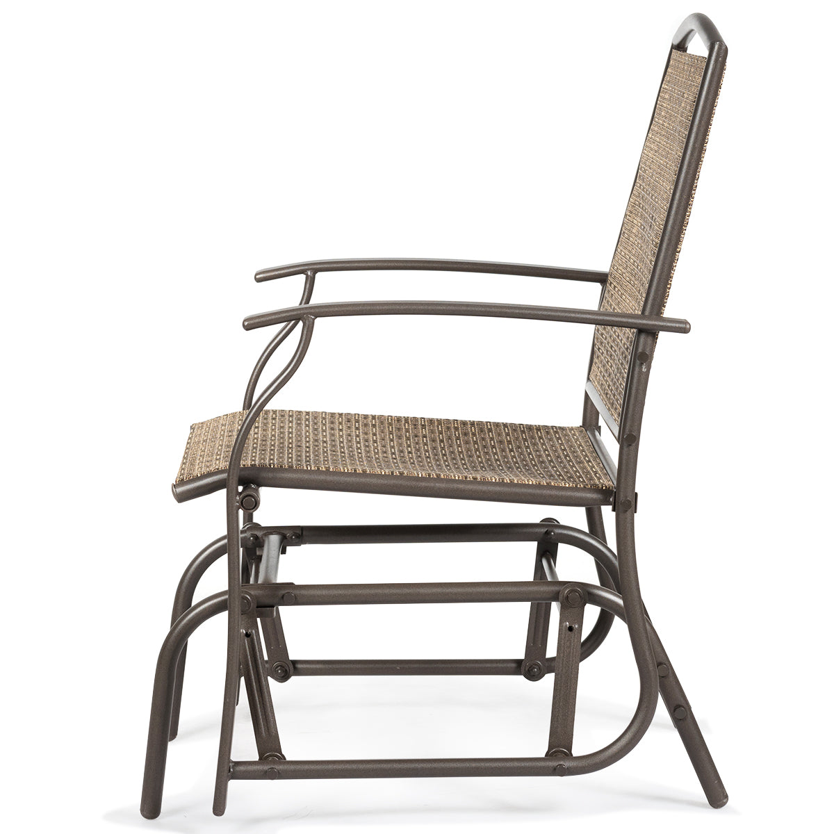 Patiojoy Outdoor Patio Glider Chaise Rocking Chair Garden Swing Single Armchair