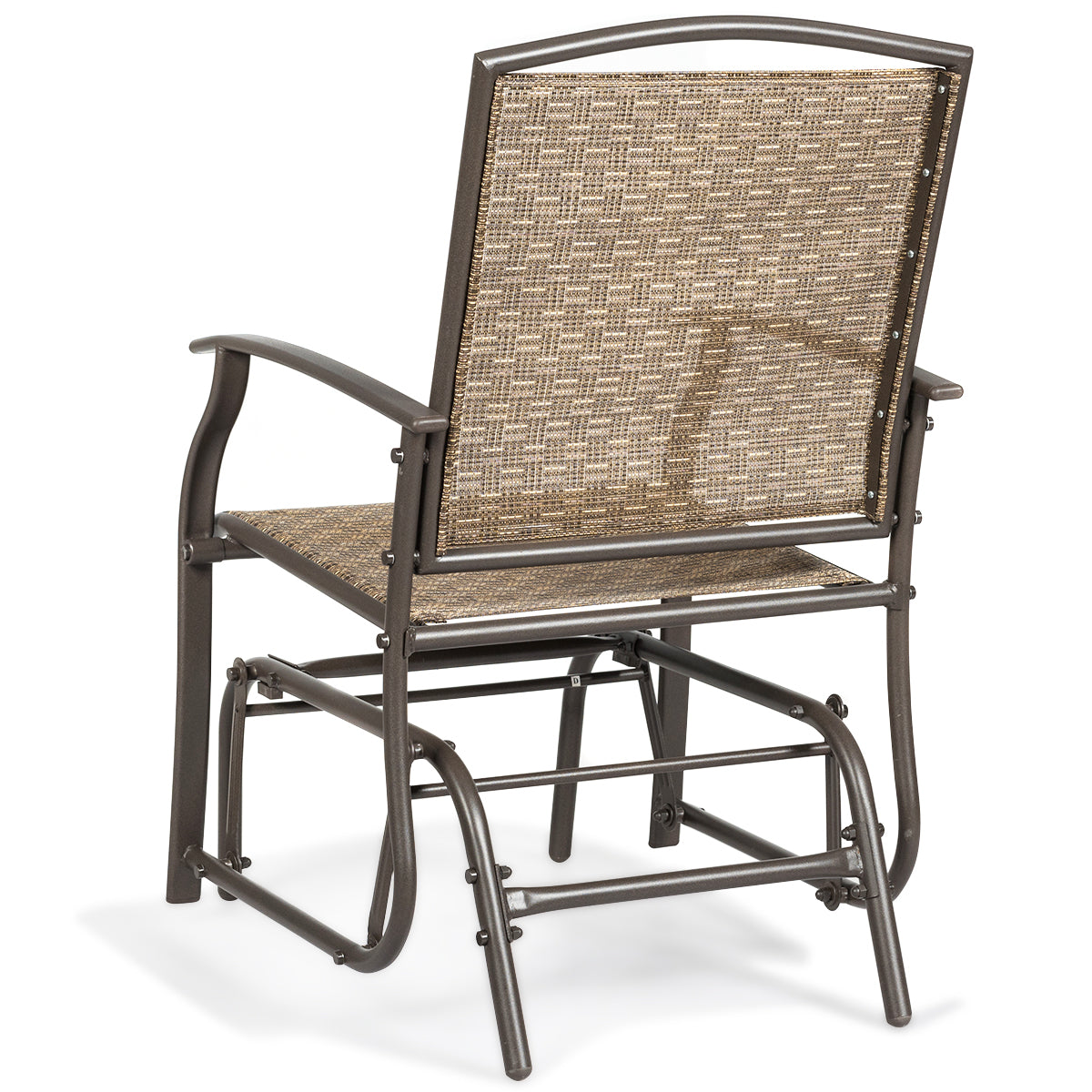Patiojoy Outdoor Patio Glider Chaise Rocking Chair Garden Swing Single Armchair