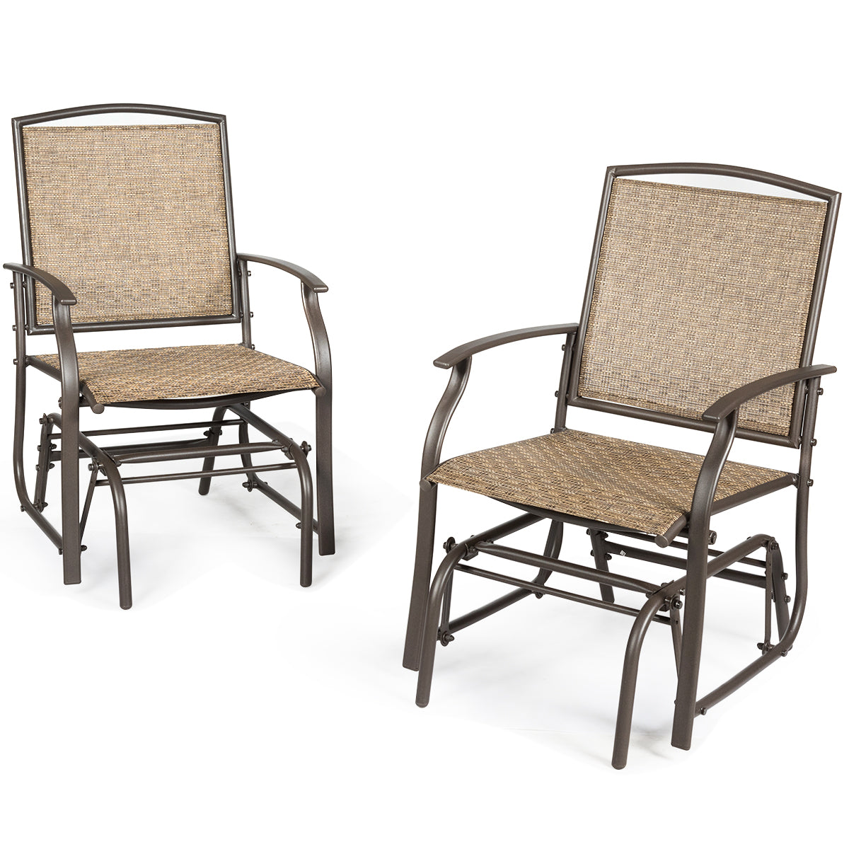 Patiojoy Outdoor Patio Glider Chaise Rocking Chair Garden Swing Single Armchair