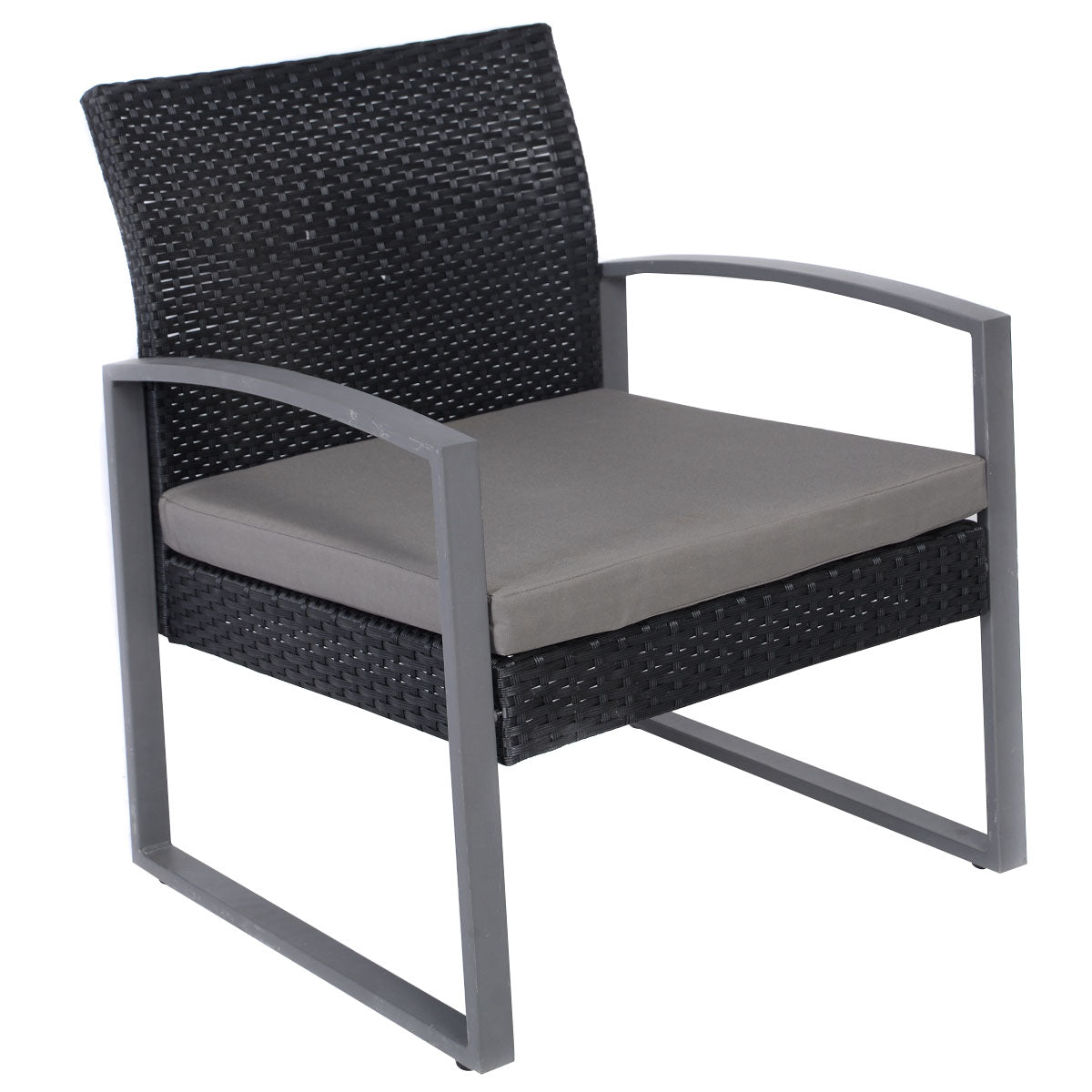 Patiojoy Outdoor Wicker 4 Pieces Conversation Set PE Rattan Chairs and Table
