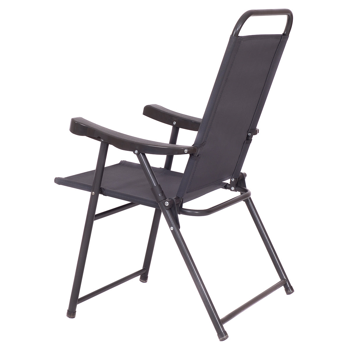 Patiojoy Folding Sling Chair Patio Furniture Set of 4 Armchairs Dark Grey