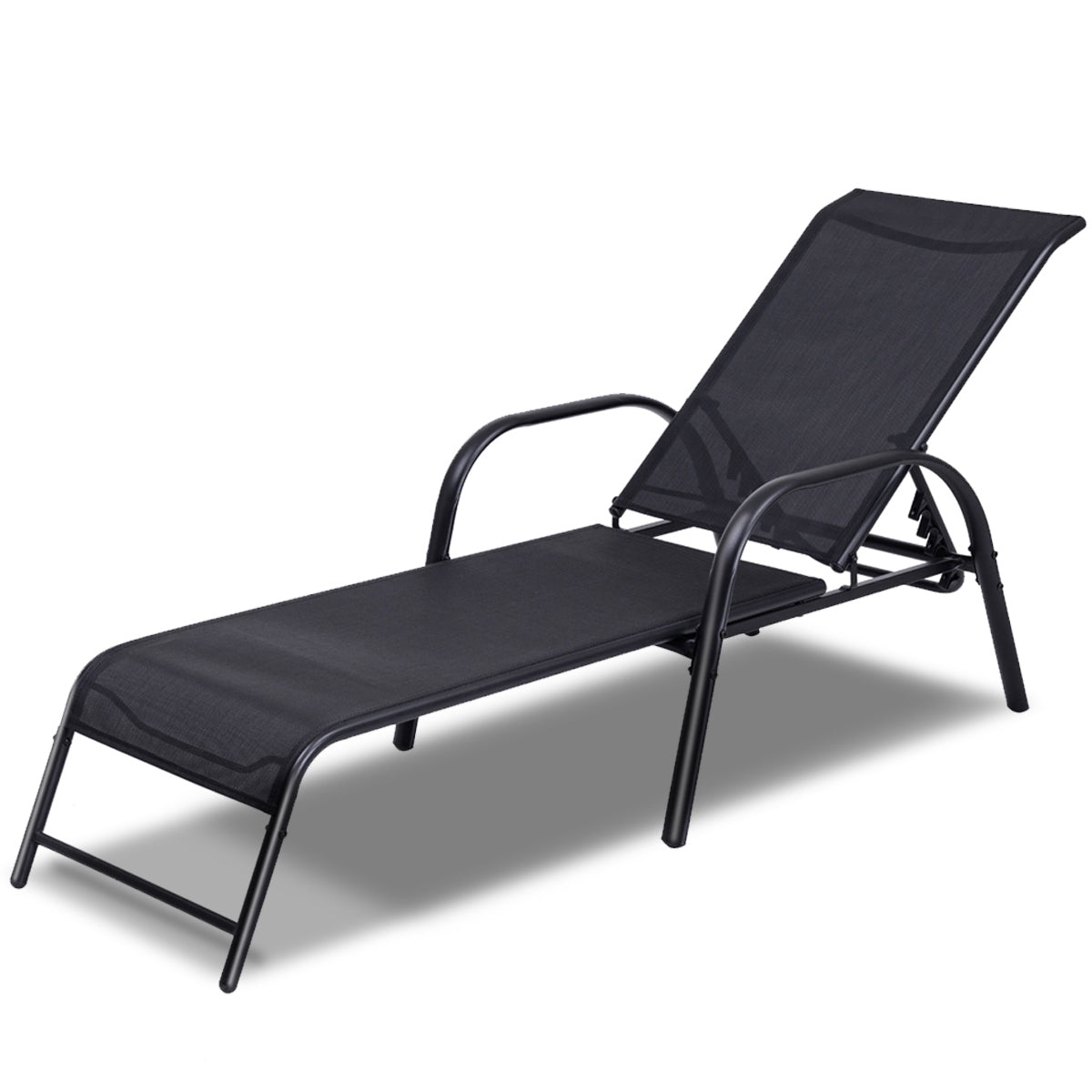 Patiojoy Outdoor Patio Lounge Chair Adjustable Chaise Recliner
