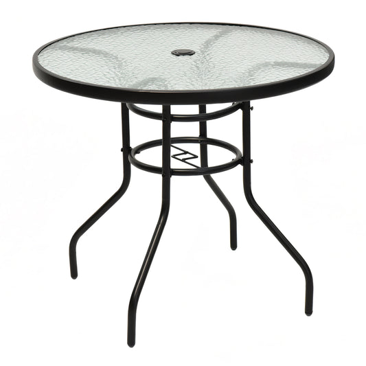Patiojoy 32" Garden Patio Round Bar Glass Table Umbrella Deck Outdoor Furniture