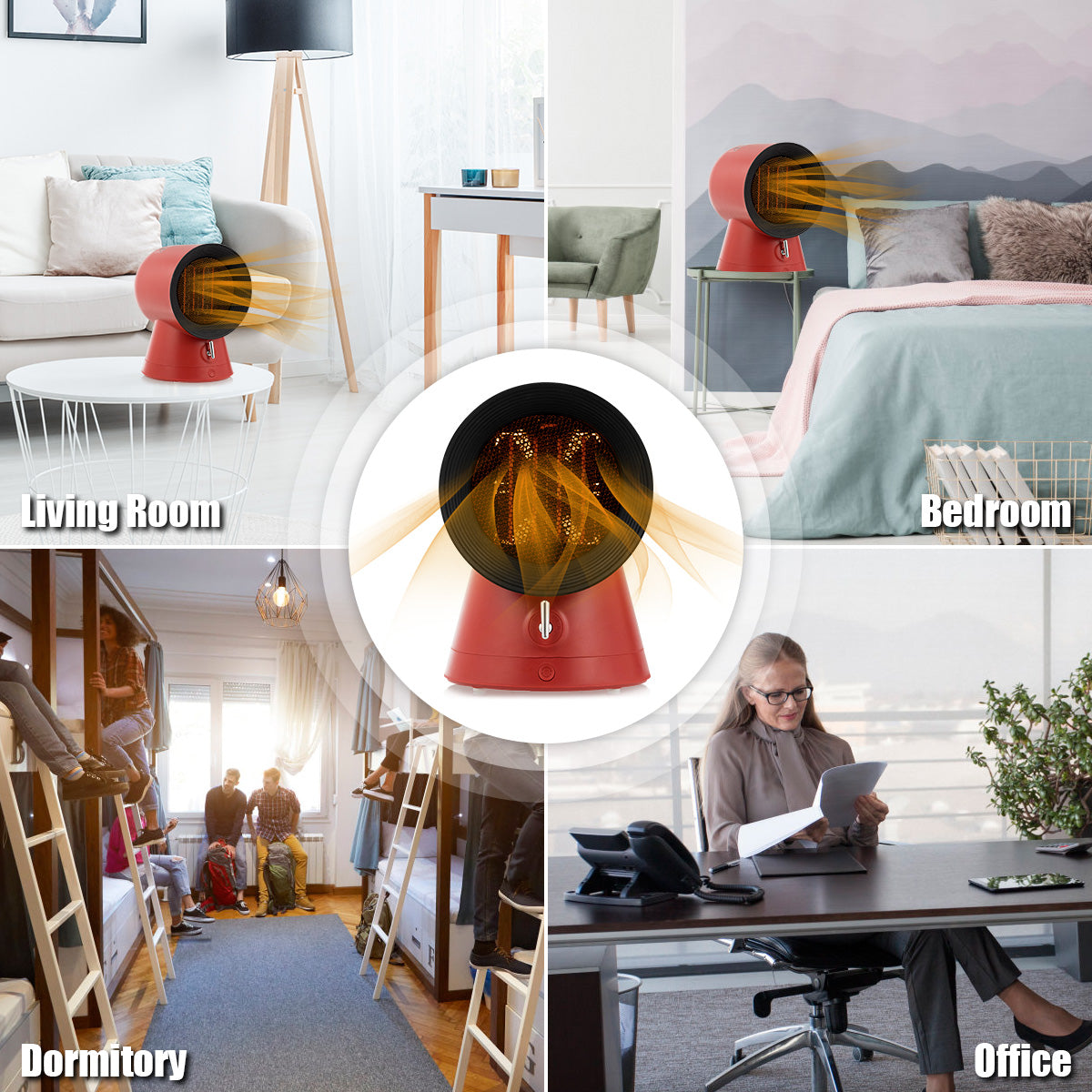 1500W Portable Electric PTC Ceramic Space Heater Heating Fan