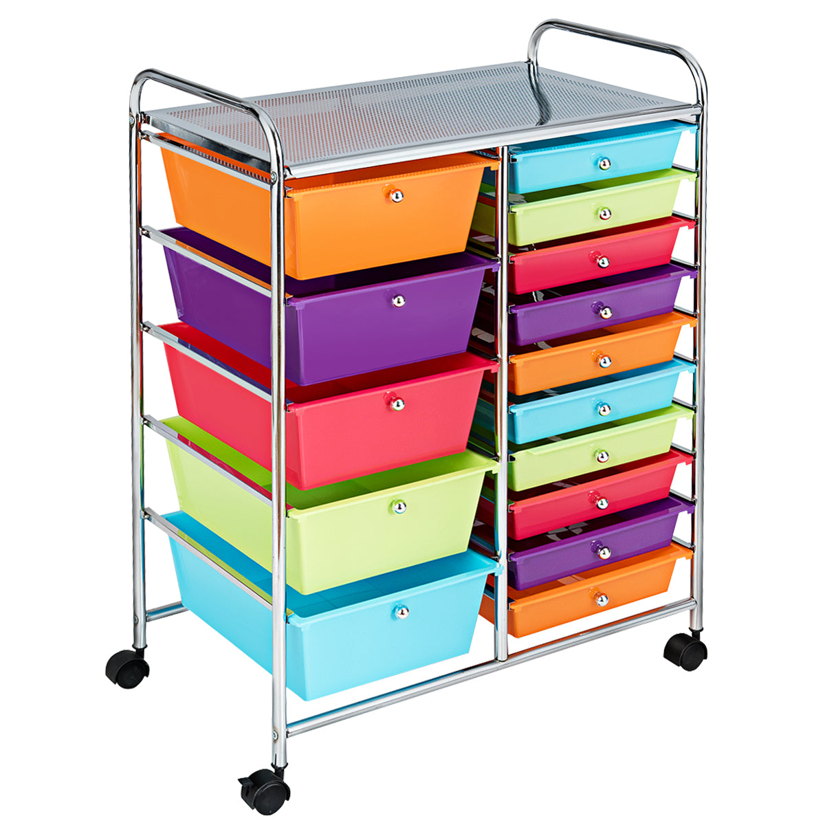 Topbuy Rolling 15-Drawer Organizer Cart,Rolling cart/W Wheels