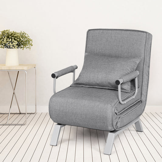 Patiojoy Lounge Chair Foldable Reclining Sofa Bed with Adjustable Positions and Removable Washable Cover