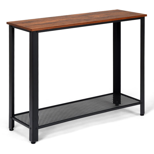 Topbuy Console Entryway Table Sofa Table W/ Storage Shelf Metal Frame