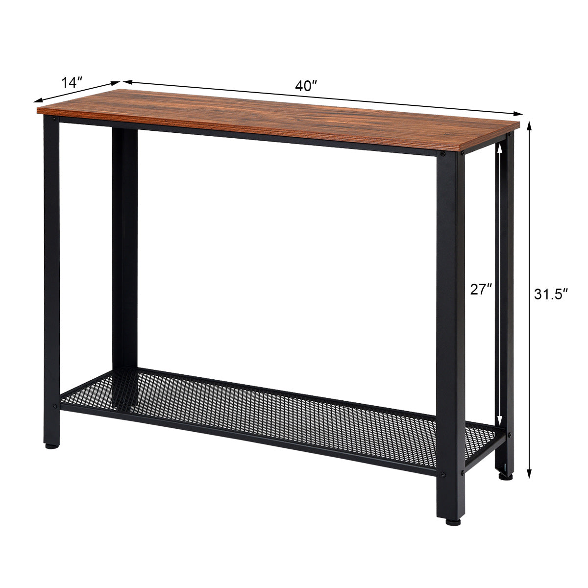 Topbuy Console Entryway Table Sofa Table W/ Storage Shelf Metal Frame