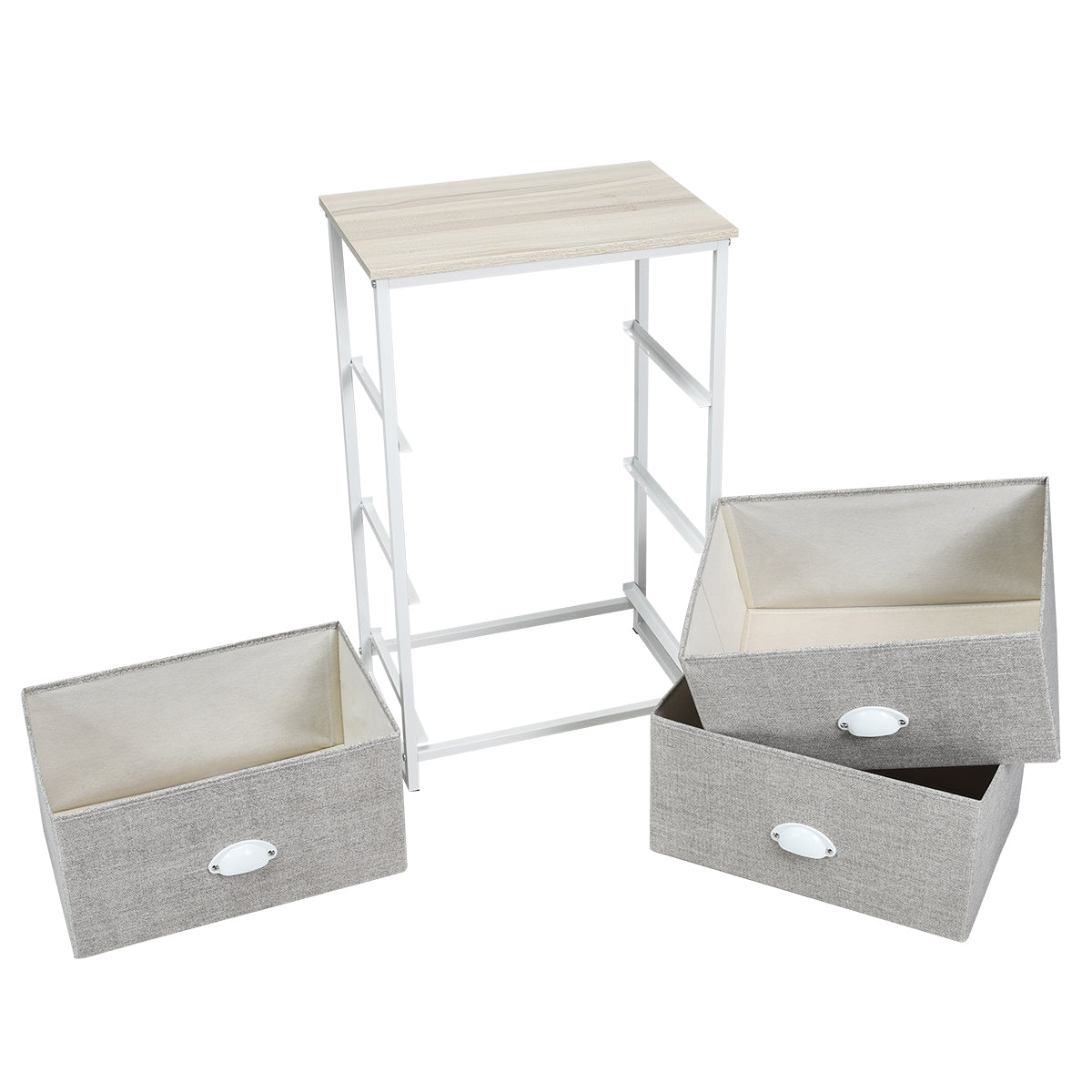 Topbuy 3 Drawer Fabric Storage Tower Unit Nightstand with Drawers