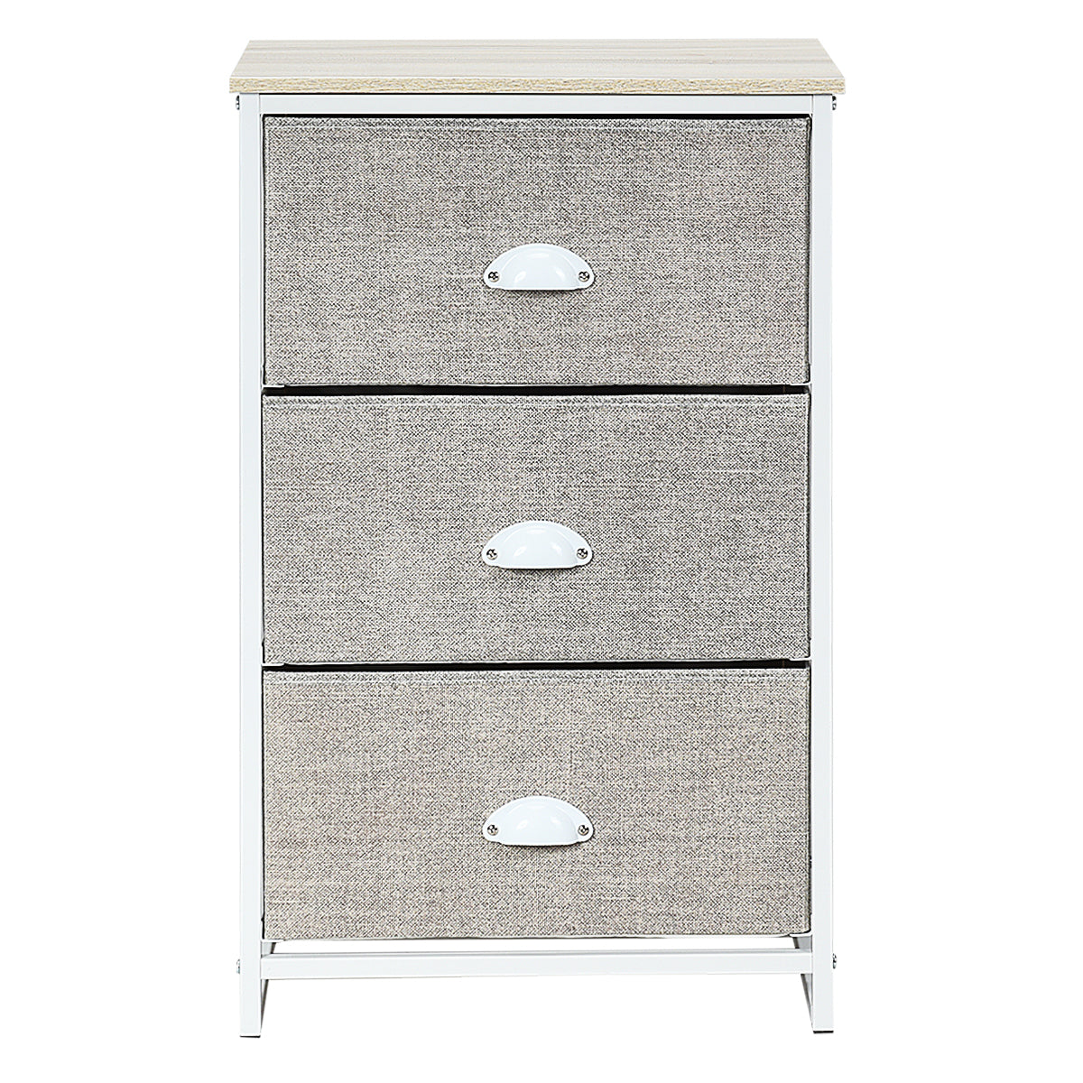 Topbuy 3 Drawer Fabric Storage Tower Unit Nightstand with Drawers
