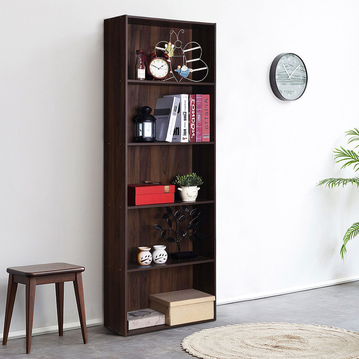 Topbuy 5-Tier Modern Multi-Functional Bookcase 23.50 x 9.50 x 23.50 in